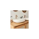 Vasque ovale en bton beige