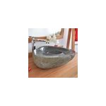 Vasque � poser en pierre de rivi�re tourbillo 40