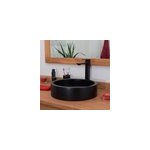 Vasque ronde effet b�ton noir arlequin