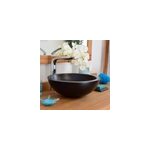 Vasque ronde effet b�ton noir rondo