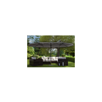 Venice parasol double gris droit ovale 2, 7 x 4, 6 m