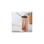 Verre � cocktail cuivre martel� avec paille