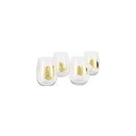 Verres feuilles dor�es - lot de 4