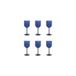 Verres  vin bleu en acrylique - lot de 6