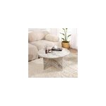 Vinu - table basse ronde effet marbre freesia 80x80cm