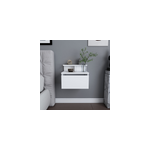 Visby table de chevet suspendue blanche avec tiroir et �tag�re