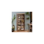 Vitrine en bois de manguier et mtal