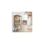 Vitrine en bois et verre stri 2 portes