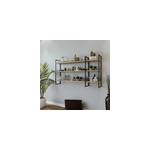 Vitro - étagère murale design en métal - 3 rangements - bois et noir Vitro - étagère murale design en métal - 3 rangements - bois et noir