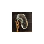 Wave - vase mural en verre souffl� et teck naturel - hauteur 25cm