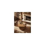 Woodle - table basse en bois massif avec plateau en verre