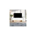 Wopi meuble tv avec placards blanc et bois 180cm