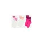 Chaussettes x3 crew 3 stripes blanc / noir beige / rose