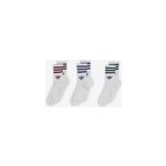 Chaussettes x3 crew 3 stripes blanc / rouge