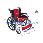 Fauteuil roulant pliant en aluminium avec des roues pleines