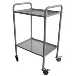 Guridon 2 plateaux 70x50x93 cm epoxy gris