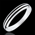 Alliance clair obscur - deux lignes - or blanc 18 carats