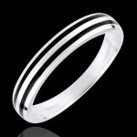 Alliance clair obscur - deux lignes - or blanc 9 carats