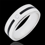 Alliance clair obscur - ligne et diamant - grand modle - laque noire -