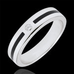 Alliance clair obscur - ligne et diamant - petit modle - laque noire -