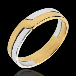 Alliance cl� de voute - or blanc et or jaune 18 carats