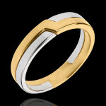 Alliance clé de voute - or blanc et or jaune 18 carats Alliance clé de voute - or blanc et or jaune 18 carats