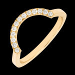 Alliance contour sertie - or jaune 9 carats et diamants