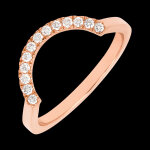 Alliance contour sertie - or blanc 18 carats et diamants