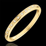 Alliance eclats de diamant - or jaune 18 carats et diamant - demi - tour