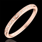 Alliance eclats de diamant - or rose 18 carats et diamant - demi - tour