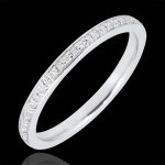 Alliance eclats de diamant - tour complet - or blanc 9 carats et diamant