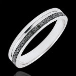 Alliance elgance or blanc 18 carats et diamants noirs