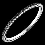 Alliance etincelle - or blanc 18 carats et diamants noirs