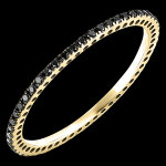 Alliance etincelle - or jaune 18 carats et diamants noirs