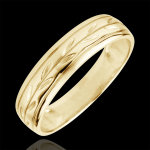 Alliance fraicheur - rameaux gravés variation or jaune 18 carats Alliance fraicheur - rameaux gravés variation or jaune 18 carats