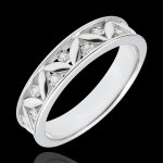 Alliance fraicheur - rome antique - or blanc 9 carats - 7 diamants