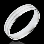 Alliance gladiateur - or blanc 18 carats