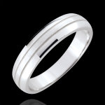 Alliance homme cronos - or blanc 9 carats bross