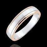 Alliance homme horizon - or blanc et or rose 9 carats