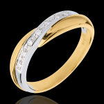 Alliance miria - serti rail - 7 diamants - or blanc et or jaune 18 carat Alliance miria - serti rail - 7 diamants - or blanc et or jaune 18 carat