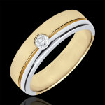 Alliance olympia diamant - grand modle - bicolore - or blanc et or jau