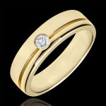 Alliance olympia diamant - grand modle - or jaune 18 carats