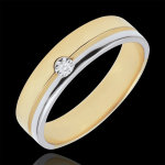 Alliance olympia diamant - moyen modle - bicolore - or blanc et or jau