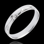 Alliance or blanc 18 carats fraicheur - lierre grav - or blanc 18 cara