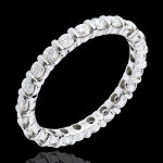 Alliance or blanc 18 carats pavée - serti barrettes tour complet - 1. 14 Alliance or blanc 18 carats pavée - serti barrettes tour complet - 1. 14