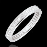 Alliance or blanc 18 carats pave - serti rail - 1. 02 carats - diamants