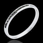 Alliance or blanc 18 carats semi pave diamants noirs