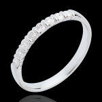 Alliance or blanc 18 carats semi pave - serti barrettes - 0. 25 carats