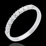 Alliance or blanc 18 carats semi pav�e - serti barrettes - 0. 3 carats -