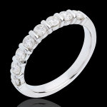 Alliance or blanc 18 carats semi pav�e - serti barrettes - 0. 65 carats